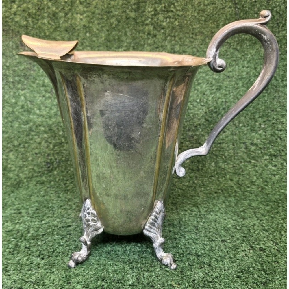 Antique LB Silver Plated Water Pitcher By Levesley Brothers Sheffield 9.5"
